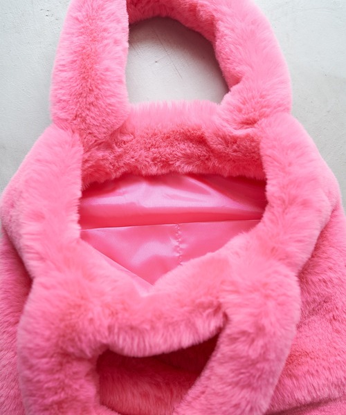 bulle de savon(ビュルデサボン)の「mofumofu トートバッグ(トートバッグ・レディース・ピンク/グリーン・FREE)」の15枚目の写真