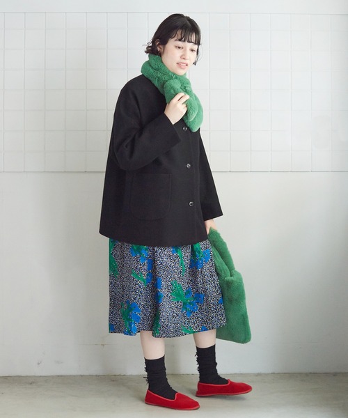 bulle de savon(ビュルデサボン)の「mofumofu トートバッグ(トートバッグ・レディース・ピンク/グリーン・FREE)」の7枚目の写真