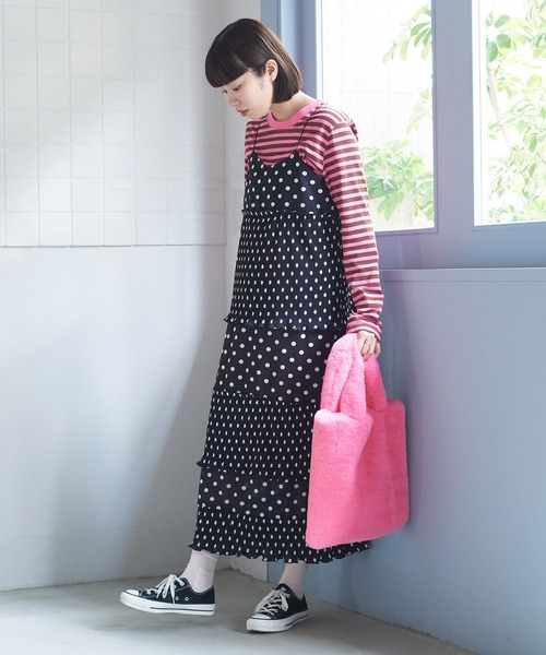 bulle de savon(ビュルデサボン)の「mofumofu トートバッグ(トートバッグ・レディース・ピンク/グリーン・FREE)」の12枚目の写真