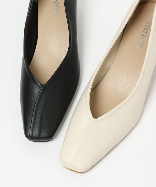 Andemiu（アンデミュウ）の「キリカエスクエアパンプス345774（パンプス・レディース・ブラック/オフホワイト・S/M/L）」の8枚目の写真