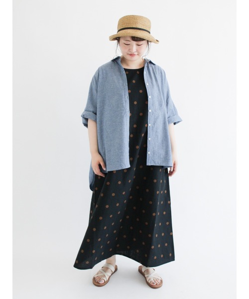 Samansa Mos2（サマンサ モスモス）の「ドット柄ノースリーブワンピース（ワンピース・レディース・ベージュ/ネイビー/グリーン/チャコール・ﾌﾘ-）」の17枚目の写真