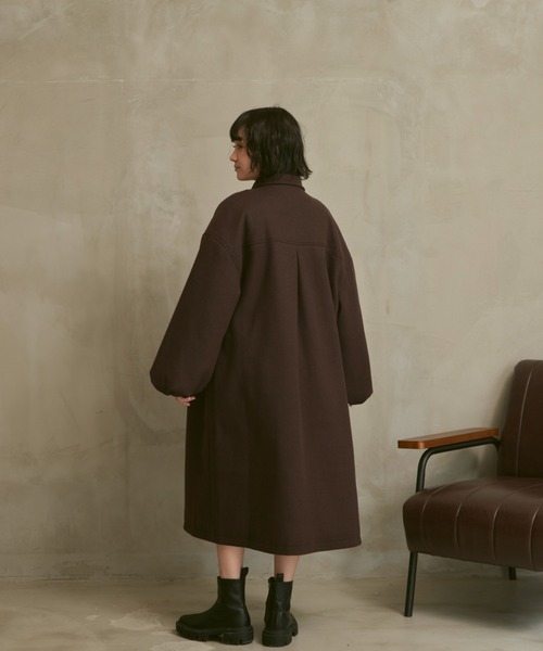 moi tytto（モイテュット）の「【低身長さん向けSサイズあり】袖ボリュームスタンドカラー切替えコート（その他アウター・レディース・ナチュラル/ブラウン・SMALL/MEDIUM）」の7枚目の写真