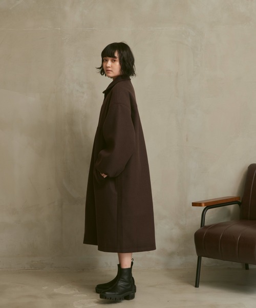moi tytto（モイテュット）の「【低身長さん向けSサイズあり】袖ボリュームスタンドカラー切替えコート（その他アウター・レディース・ナチュラル/ブラウン・SMALL/MEDIUM）」の8枚目の写真