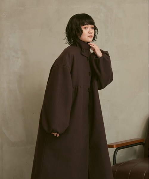 moi tytto（モイテュット）の「【低身長さん向けSサイズあり】袖ボリュームスタンドカラー切替えコート（その他アウター・レディース・ナチュラル/ブラウン・SMALL/MEDIUM）」の21枚目の写真