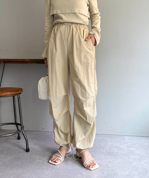 CAPRICIEUX LE'MAGE（カプリシューレマージュ）の「ドロストパンツ（その他パンツ・レディース・ホワイト/ブラック/ベージュ・FREE）」の3枚目の写真