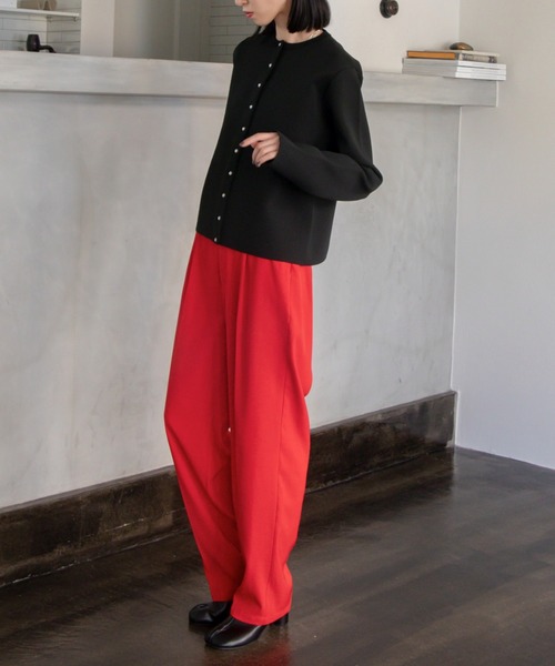 VACANCY（ヴァカンシー）の「ダブルクロス テーパードスラックスパンツ（スラックス・レディース・ホワイト/ブラウン/レッド/ブルー・SMALL/MEDIUM/LARGE）」の4枚目の写真