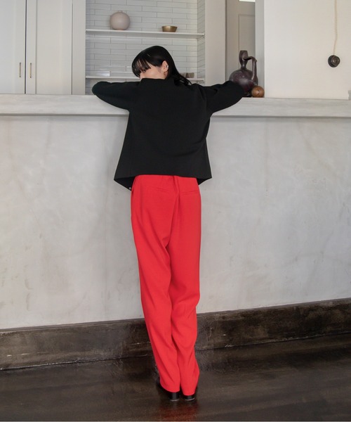 VACANCY（ヴァカンシー）の「ダブルクロス テーパードスラックスパンツ（スラックス・レディース・ホワイト/ブラウン/レッド/ブルー・SMALL/MEDIUM/LARGE）」の17枚目の写真