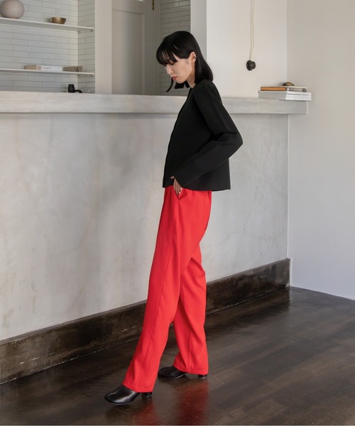 VACANCY（ヴァカンシー）の「ダブルクロス テーパードスラックスパンツ（スラックス・レディース・ホワイト/ブラウン/レッド/ブルー・SMALL/MEDIUM/LARGE）」の16枚目の写真