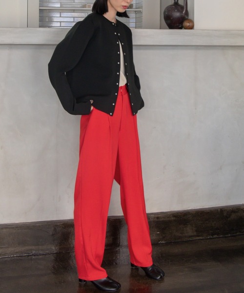 VACANCY（ヴァカンシー）の「ダブルクロス テーパードスラックスパンツ（スラックス・レディース・ホワイト/ブラウン/レッド/ブルー・SMALL/MEDIUM/LARGE）」の20枚目の写真