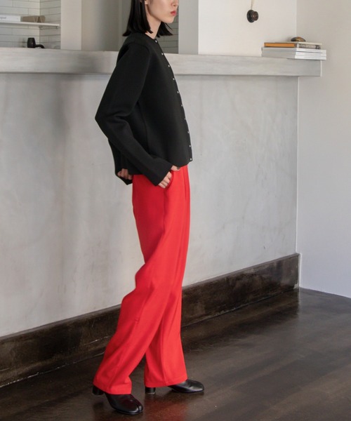 VACANCY（ヴァカンシー）の「ダブルクロス テーパードスラックスパンツ（スラックス・レディース・ホワイト/ブラウン/レッド/ブルー・SMALL/MEDIUM/LARGE）」の15枚目の写真