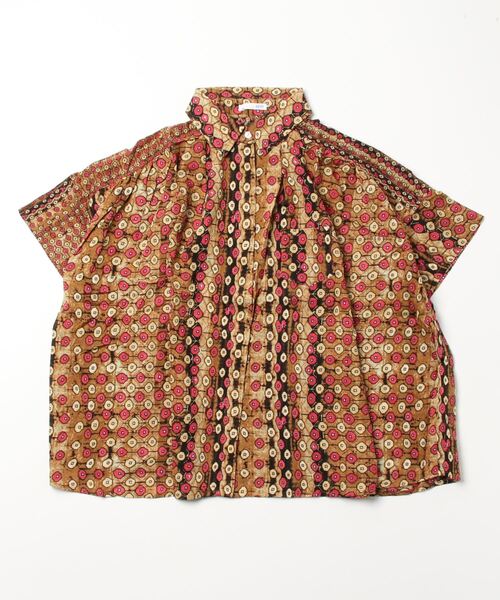 sandy（サンディー）の「【sandy】プリントレギュラーカラー比ヨクシャツ（シャツ/ブラウス・レディース・グレー/ベージュ/ダークグリーン/ライトグリーン・FREE）」の3枚目の写真