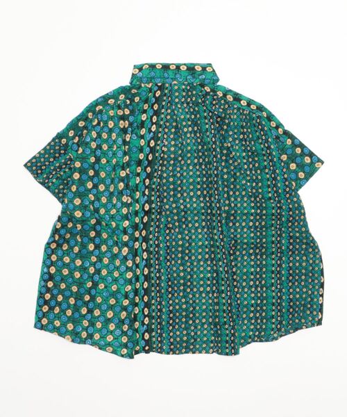 sandy（サンディー）の「【sandy】プリントレギュラーカラー比ヨクシャツ（シャツ/ブラウス・レディース・グレー/ベージュ/ダークグリーン/ライトグリーン・FREE）」の5枚目の写真