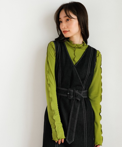 LADYMADE(レディメイド)の「バッククロスマーメイドジャンスカ(ジャンパースカート・レディース・その他1/キャメル/ブラック・FREE)」の18枚目の写真