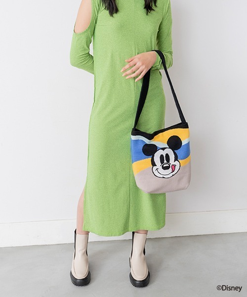 Casselini（キャセリーニ）の「Casselini(キャセリーニ)ディズニーニットバッグ（ショルダーバッグ・レディース・ブラック/ボルドー・FREE）」の9枚目の写真