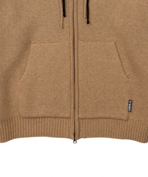 【AJOBYAJO/アジョバイアジョ】Oversized (19) Slogan Wool Knit Zip-Up Hoodie/オーバーサイズ ロゴ ニット ジップアップ フーディー パーカー ジップパーカー 秋服 冬服