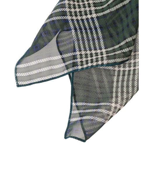 RESEXXY（リゼクシー）の「シアーチェックスカーフ（バンダナ/スカーフ・レディース・ベージュ/グリーン・FREE）」の6枚目の写真