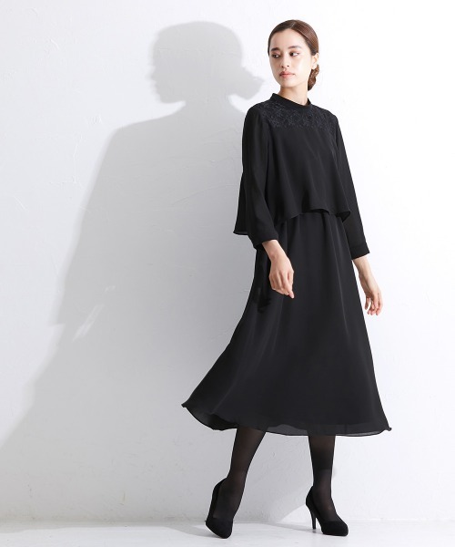 nissen（ニッセン）の「喪服・礼服｜日本製生地｜洗える｜防しわ（イージーケア）｜ドッキングワンピース｜きれいめ（スーツセット・レディース・ブラック・L/LL/3L/5L/4L/6L/8L/M/S）」の15枚目の写真