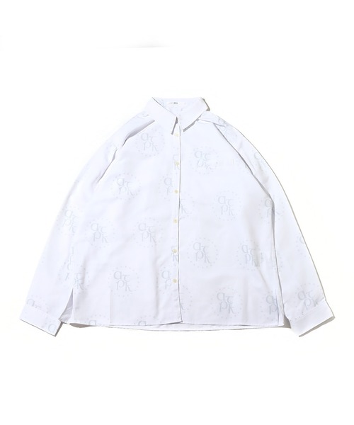 atmos pink(アトモスピンク)の「atmos pink 総柄プリントシャツ / アトモスピンク ソウガラプリントシャツ(シャツ/ブラウス・レディース・ホワイト/ベージュ/サックスブルー・M/L)」の6枚目の写真