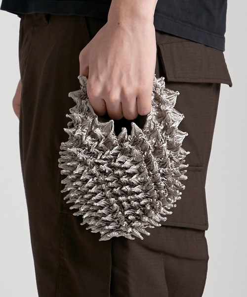 BUNZABURO（ブンザブロウ）の「【BUNZABURO/ブンザブロウ】BAI SHIBORI PETIT BAG（ハンドバッグ・メンズ・ブルー/グレー/シルバー/ダークグリーン/イエロー/ブラック/ピンク・FREE）」の3枚目の写真