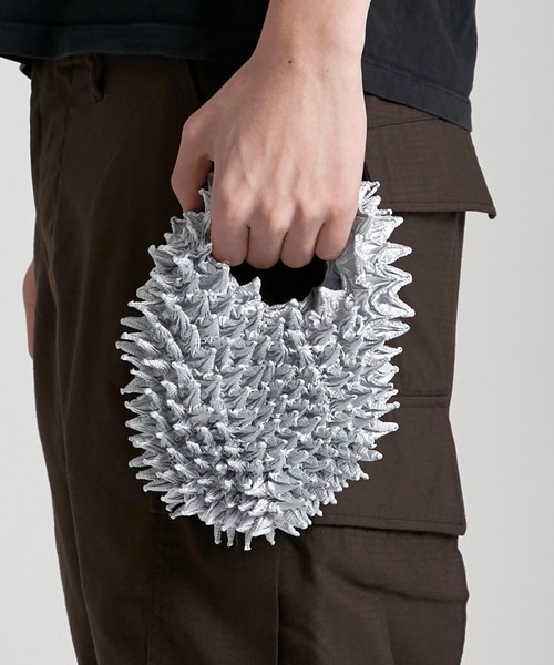 BUNZABURO（ブンザブロウ）の「【BUNZABURO/ブンザブロウ】BAI SHIBORI PETIT BAG（ハンドバッグ・メンズ・ブルー/グレー/シルバー/ダークグリーン/イエロー/ブラック/ピンク・FREE）」の7枚目の写真