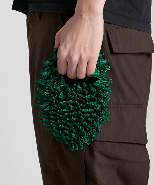 BUNZABURO（ブンザブロウ）の「【BUNZABURO/ブンザブロウ】BAI SHIBORI PETIT BAG（ハンドバッグ・メンズ・ブルー/グレー/シルバー/ダークグリーン/イエロー/ブラック/ピンク・FREE）」の4枚目の写真