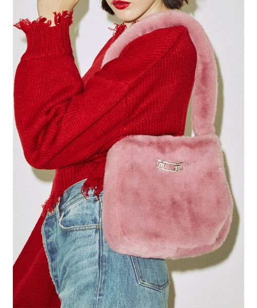 jouetie（ジュエティ）の「ファーハンドBAG（ハンドバッグ・レディース・オフホワイト/ブラック/ピンク・FREE）」の3枚目の写真