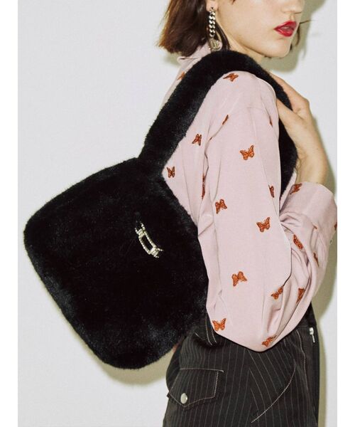 jouetie（ジュエティ）の「ファーハンドBAG（ハンドバッグ・レディース・オフホワイト/ブラック/ピンク・FREE）」の2枚目の写真