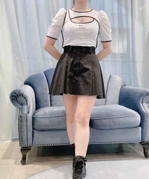 lilLilly（リルリリー）の「レイヤードタンクトップス（Tシャツ/カットソー・レディース・ホワイト/ブラック/ベージュ・FREE）」の9枚目の写真