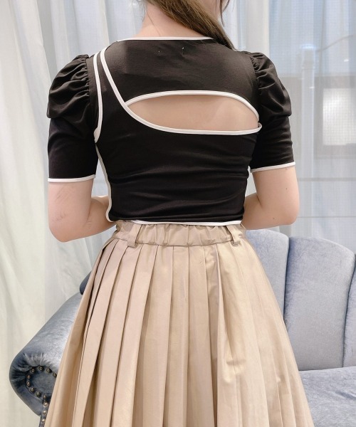 lilLilly（リルリリー）の「レイヤードタンクトップス（Tシャツ/カットソー・レディース・ホワイト/ブラック/ベージュ・FREE）」の14枚目の写真