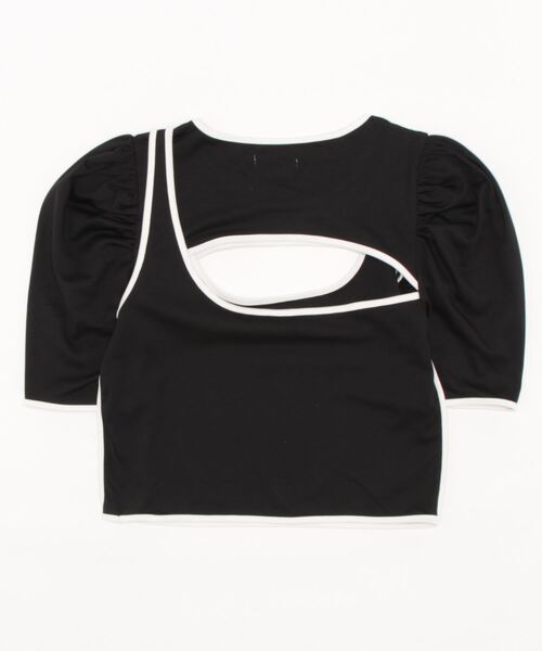 lilLilly（リルリリー）の「レイヤードタンクトップス（Tシャツ/カットソー・レディース・ホワイト/ブラック/ベージュ・FREE）」の5枚目の写真