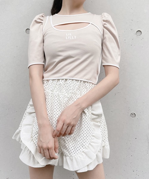 lilLilly（リルリリー）の「レイヤードタンクトップス（Tシャツ/カットソー・レディース・ホワイト/ブラック/ベージュ・FREE）」の22枚目の写真