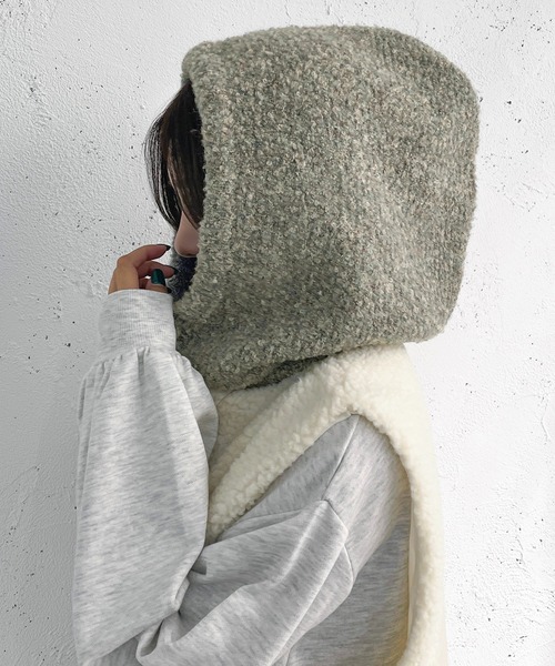 apres jour mignon（アプレジュールミニョン）の「バラクラバ【ZOZOTOWN限定アイテム】（ネックウォーマー/スヌード・レディース・グレー系その他/ブラウン系その他/グリーン系その他・ONESIZE）」の3枚目の写真