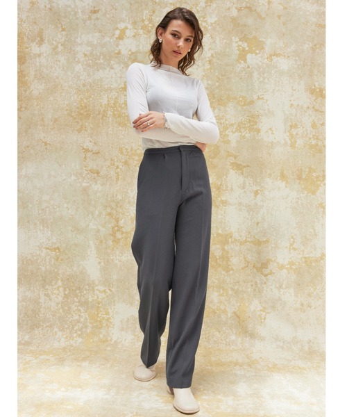 ALEXIA STAM（アリシアスタン）の「Center Press Pants With Belt/ベルト付きセンタープレスパンツ（その他パンツ・レディース・チャコールグレー/カーキ・S/M）」の8枚目の写真