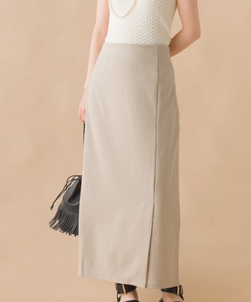 OMNES（オムネス）の「梨地ストレッチツイルフロントスリットタイトスカート（スカート・レディース・ブラック/ベージュ/パープル/ブラウン・FREE）」の10枚目の写真