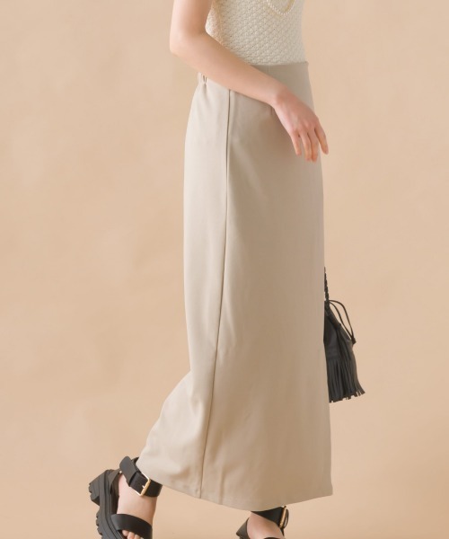 OMNES（オムネス）の「梨地ストレッチツイルフロントスリットタイトスカート（スカート・レディース・ブラック/ベージュ/パープル/ブラウン・FREE）」の11枚目の写真