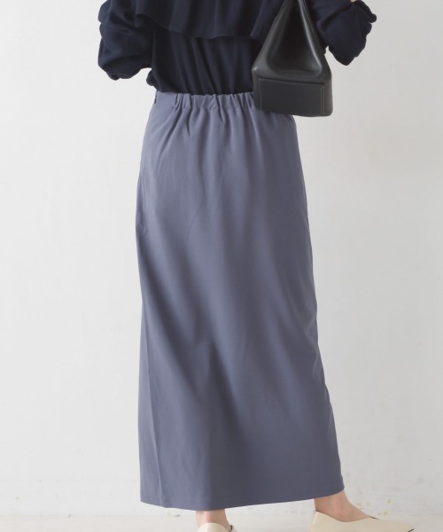 OMNES（オムネス）の「梨地ストレッチツイルフロントスリットタイトスカート（スカート・レディース・ブラック/ベージュ/パープル/ブラウン・FREE）」の17枚目の写真