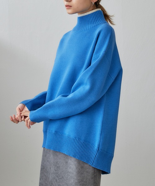 Lui's（ルイス）の「ダブルジャガード2枚襟ニットプルオーバー（ニット/セーター・レディース・ブルー/ダークブラウン/ブラック・FREE）」の18枚目の写真