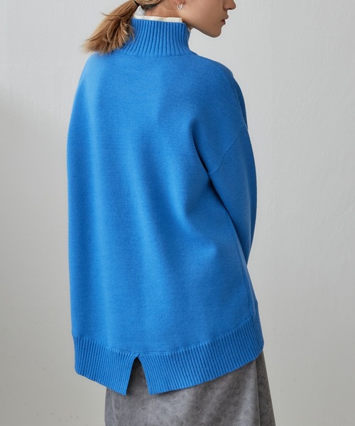 Lui's（ルイス）の「ダブルジャガード2枚襟ニットプルオーバー（ニット/セーター・レディース・ブルー/ダークブラウン/ブラック・FREE）」の20枚目の写真