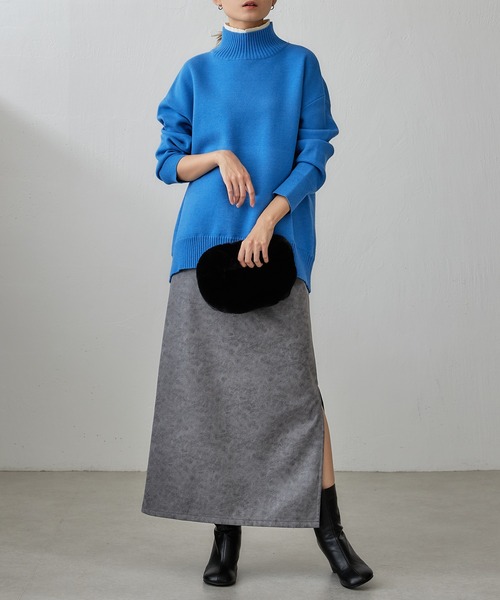 Lui's（ルイス）の「ダブルジャガード2枚襟ニットプルオーバー（ニット/セーター・レディース・ブルー/ダークブラウン/ブラック・FREE）」の21枚目の写真