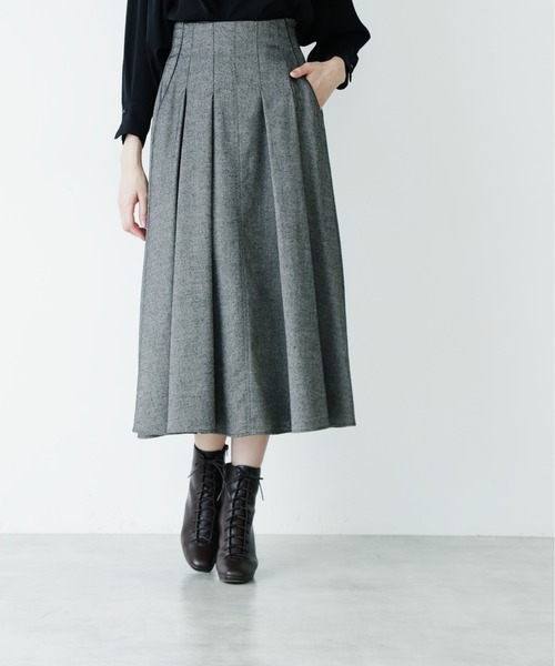 JILL by JILL STUART(ジルバイジルスチュアート)の「ホームスパン ロングスカート(スカート・レディース・パープル/ブラック・SMALL/MEDIUM)」の6枚目の写真