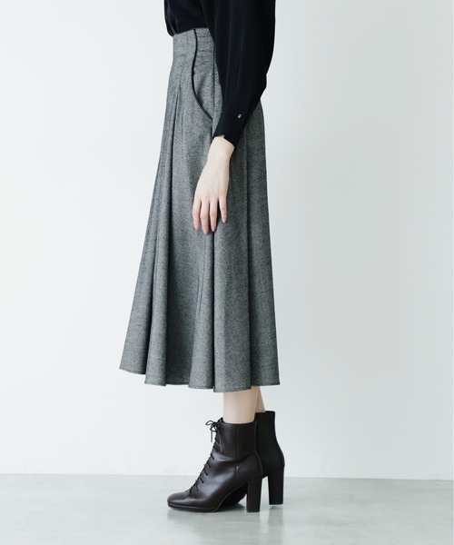 JILL by JILL STUART(ジルバイジルスチュアート)の「ホームスパン ロングスカート(スカート・レディース・パープル/ブラック・SMALL/MEDIUM)」の7枚目の写真