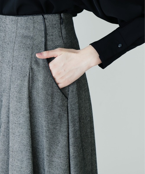 JILL by JILL STUART(ジルバイジルスチュアート)の「ホームスパン ロングスカート(スカート・レディース・パープル/ブラック・SMALL/MEDIUM)」の9枚目の写真