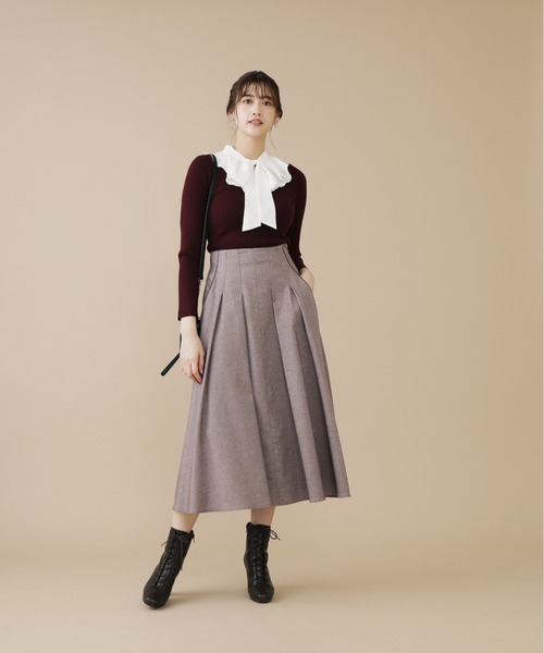 JILL by JILL STUART(ジルバイジルスチュアート)の「ホームスパン ロングスカート(スカート・レディース・パープル/ブラック・SMALL/MEDIUM)」の10枚目の写真