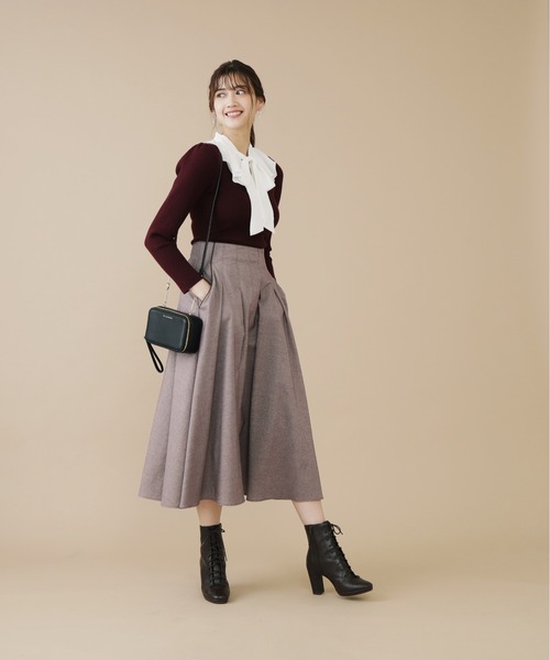 JILL by JILL STUART(ジルバイジルスチュアート)の「ホームスパン ロングスカート(スカート・レディース・パープル/ブラック・SMALL/MEDIUM)」の11枚目の写真