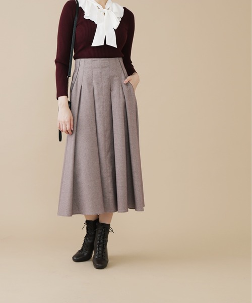 JILL by JILL STUART(ジルバイジルスチュアート)の「ホームスパン ロングスカート(スカート・レディース・パープル/ブラック・SMALL/MEDIUM)」の12枚目の写真