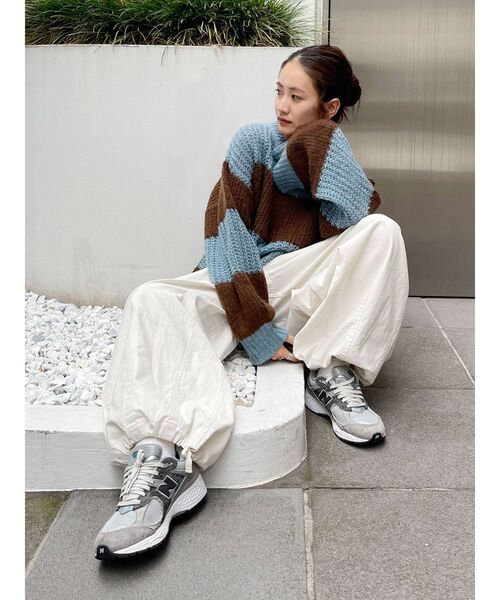 Ungrid(アングリッド)の「ワイドボーダーニット(ニット/セーター・レディース・オレンジ/ブルー/グリーン・FREE)」の12枚目の写真