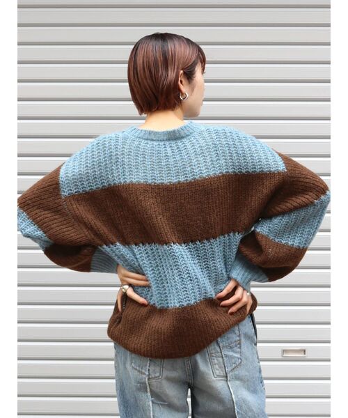 Ungrid(アングリッド)の「ワイドボーダーニット(ニット/セーター・レディース・オレンジ/ブルー/グリーン・FREE)」の10枚目の写真