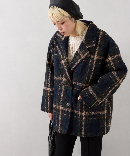 SpRay（スプレイ）の「裏キルトエコウールチェックジャケット