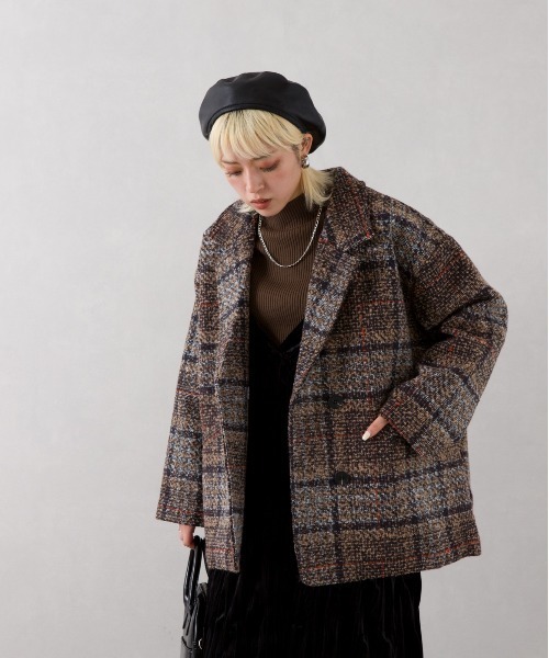 SpRay（スプレイ）の「裏キルトエコウールチェックジャケット