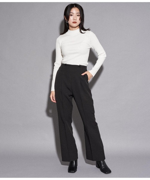 ANAP(アナップ)の「リブプチハイネックトップスカットソー(Tシャツ/カットソー・レディース・モスグリーン/オフホワイト/グレー/ブラック/ライトベージュ・FREE)」の6枚目の写真